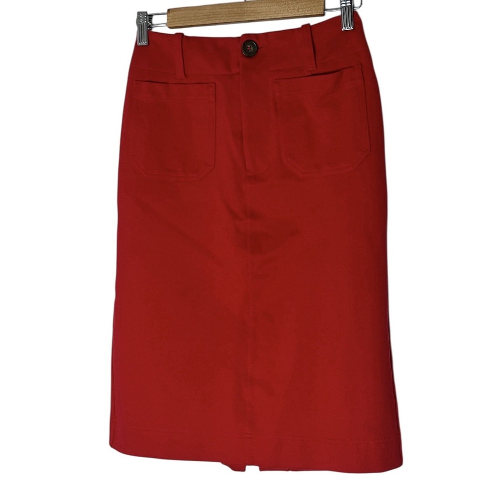 Anthropologie Maeve The Colette Skirt Women's XS Red Patch‎ Pockets Holiday - Picture 9 of 10